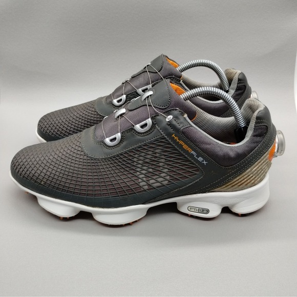FootJoy Hyperflex 2.0 Golf Shoes‎ Boa Lacing System Mens Size 10M Gray Orange